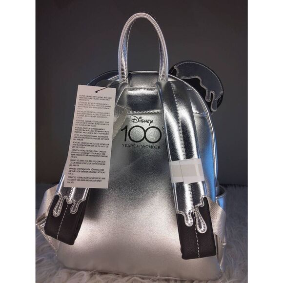 NWT Loungefly Disney 100 Platinum Drip Minnie Backpack Purse - Picture 2 of 2
